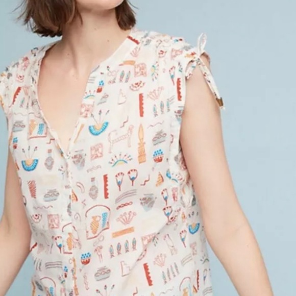 Anthropology Danielle Kroll sleeveless button up - Picture 1 of 5